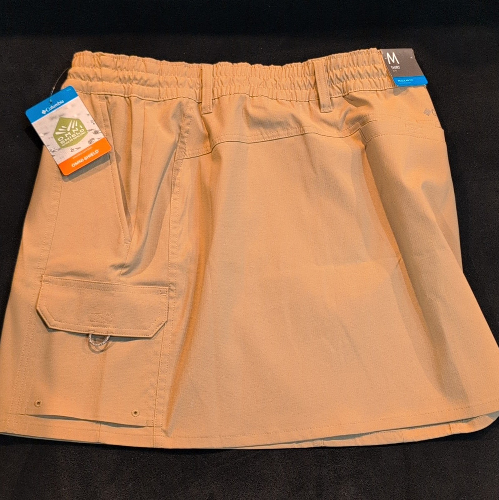Columbia Omni-Shield Beige Cargo Skirt Pull-On Elastic Waist Pockets M
